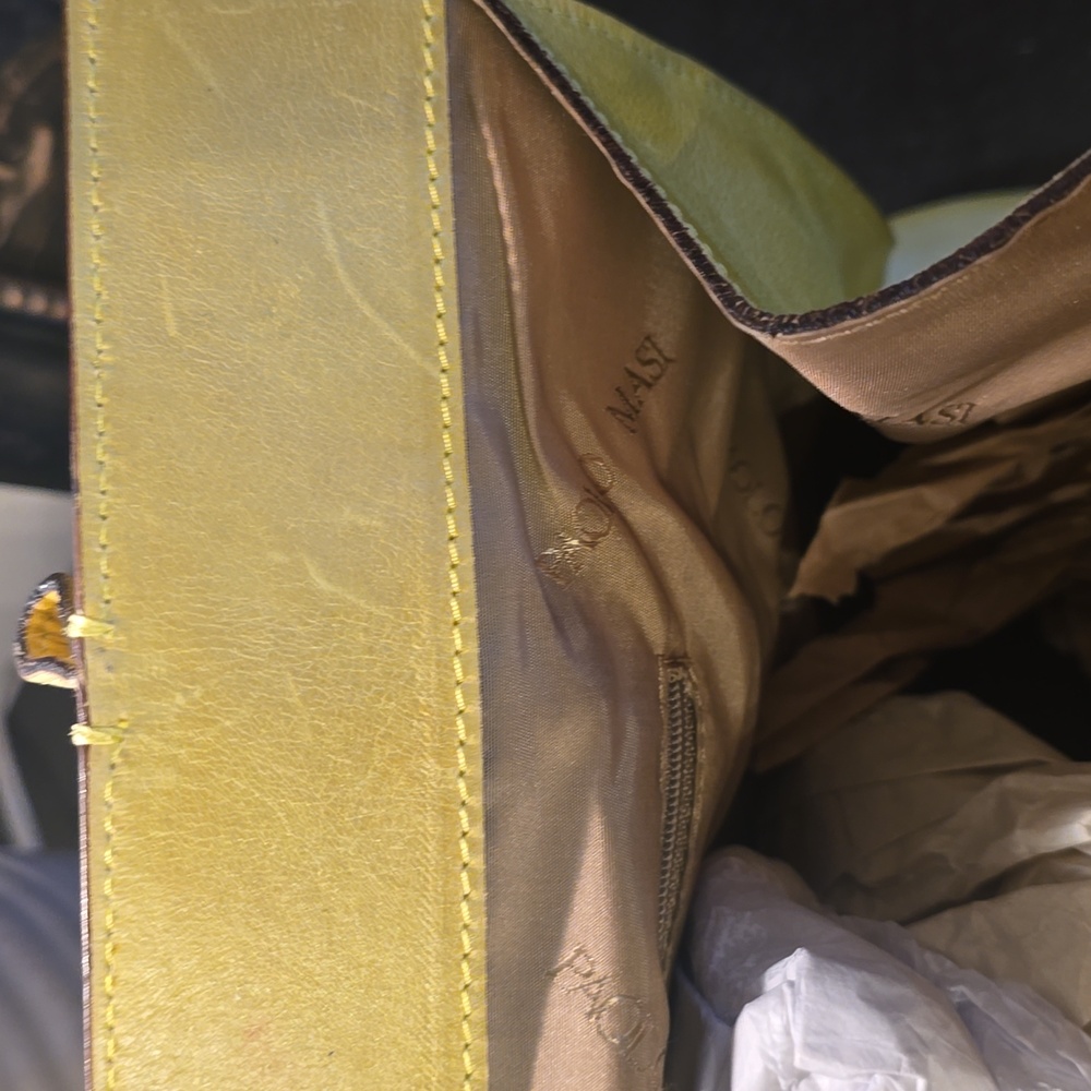 Paolo Masi Yellow Leather Tote Bag - Picture 14 of 17